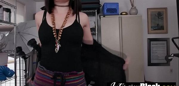  White curvy teen is at a fake casting banging big black studs!